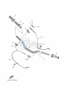 YZ65 (BR8F) drawing STEERING HANDLE & CABLE