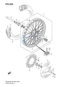 RM-Z250 (E3-E28) drawing FRONT WHEEL (MODEL K8 K9)