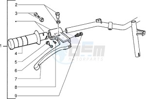 Zip 95 drawing Handlebars component parts