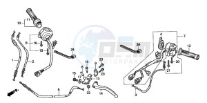 CB600F HORNET drawing HANDLE LEVER/SWITCH/ CABLE (2)