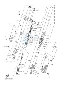 YZ250FX (B292 B293 B294 B294 B295) drawing FRONT FORK