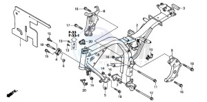 CB600F HORNET drawing FRAME BODY (CB600F3/4/5/6 )