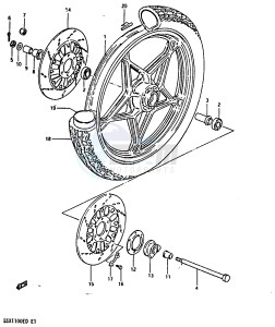 GSX1100 (Z-D) drawing FRONT WHEEL (GSX1100EZ)