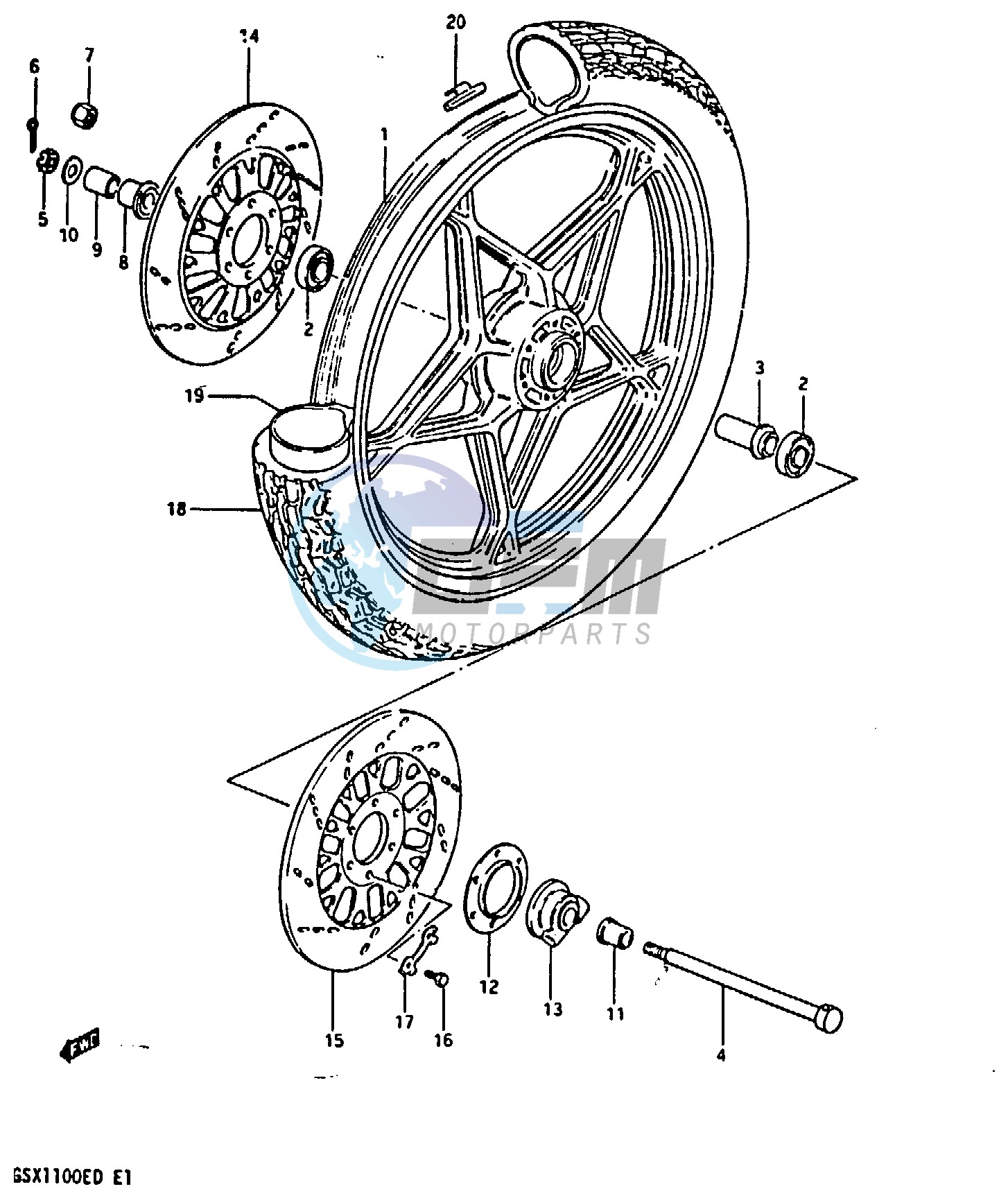 FRONT WHEEL (GSX1100EZ)