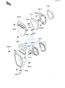 KDX 200 A [KDX200] (A1-A3) [KDX200] drawing AIR CLEANER