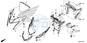 CB500FD CB500F UK - (E) drawing FRONT COWL