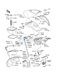 JET SKI ULTRA 250X JT1500B7F FR drawing Hull Front Fittings