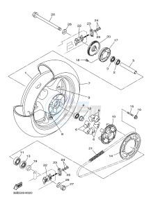 XJ6NA 600 XJ6-N (NAKED, ABS) (36BB 36BC) drawing REAR WHEEL