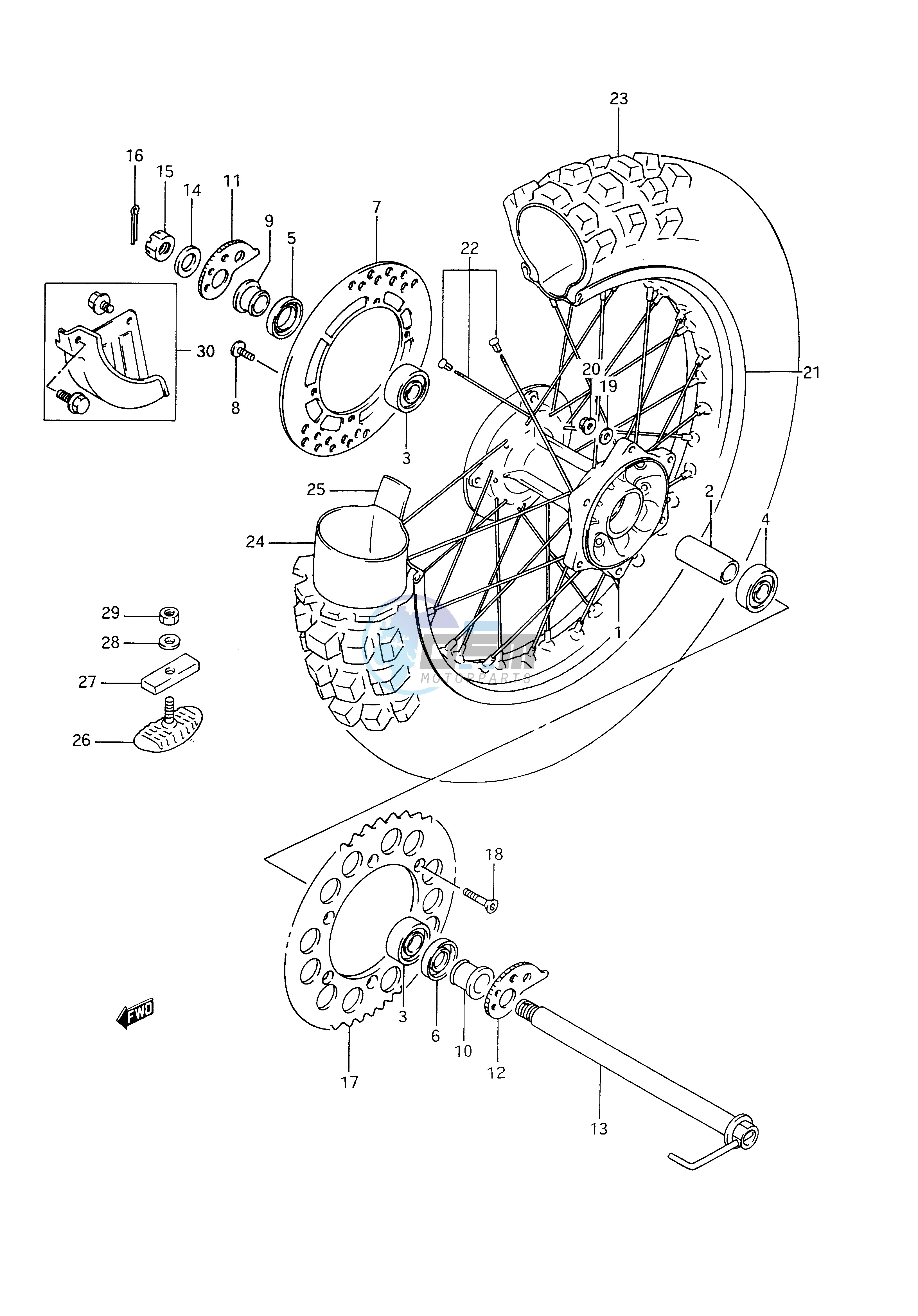 REAR WHEEL (MODEL R)