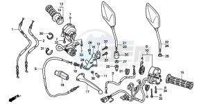 CB750F2 SEVEN FIFTY drawing SWITCH/CABLE