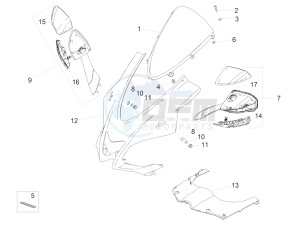 RSV4 1000 Racing Factory E4 ABS (EMEA, LATAM) drawing Front fairing