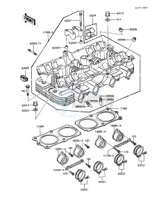 KZ 1000 R [EDDIE LAWSON REPLICA] (R1-R2) [EDDIE LAWSON REPLICA] drawing CYLINDER HEAD