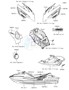 JET SKI ULTRA 310LX JT1500MHF EU drawing Decals