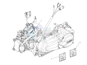 MP3 300 4t 4v ie erl ibrido drawing Engine assembly