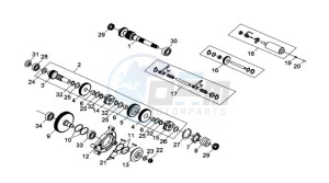 QUAD RAIDER 600 LONG CHASSIS drawing CRANKCASE - DRIVE SHAFT