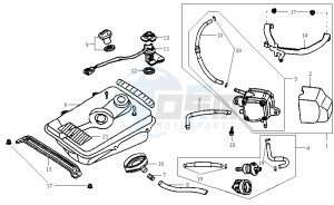 JET 50 KH ENGINE drawing FUEL TANK - FUEL CUT