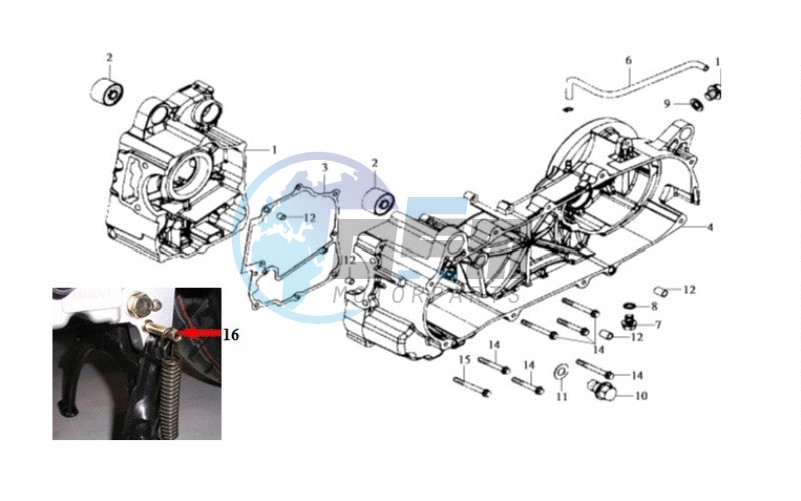 CRANKCASE RIGHT / START MOTOR