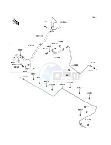 KRF 750 K [TERYX 750 FI 4X4 LE] (K9F) K9F drawing BRAKE PIPING