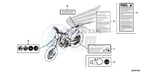 CRF250R Europe Direct - (ED) drawing CAUTION LABEL