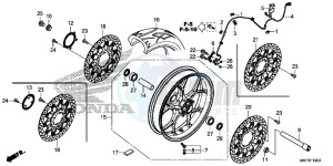 CBR1000S2 2ED - (2ED) drawing FRONT WHEEL