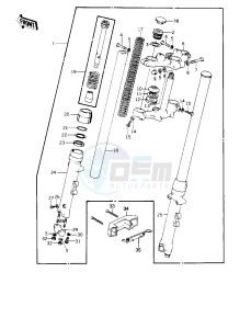 KZ 1000 B [KZ1000 LTD] (B3-B4) [KZ1000 LTD] drawing FRONT FORK -- 79-80 B3_B4- -