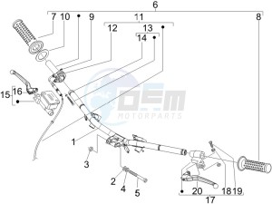 Fly 50 4t (25-30 kmh) drawing Handlebars - Master cilinder