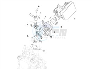 GTV 300 HPE SEI GIORNI IE E4 ABS (NAFTA) drawing Throttle body - Injector - Induction joint