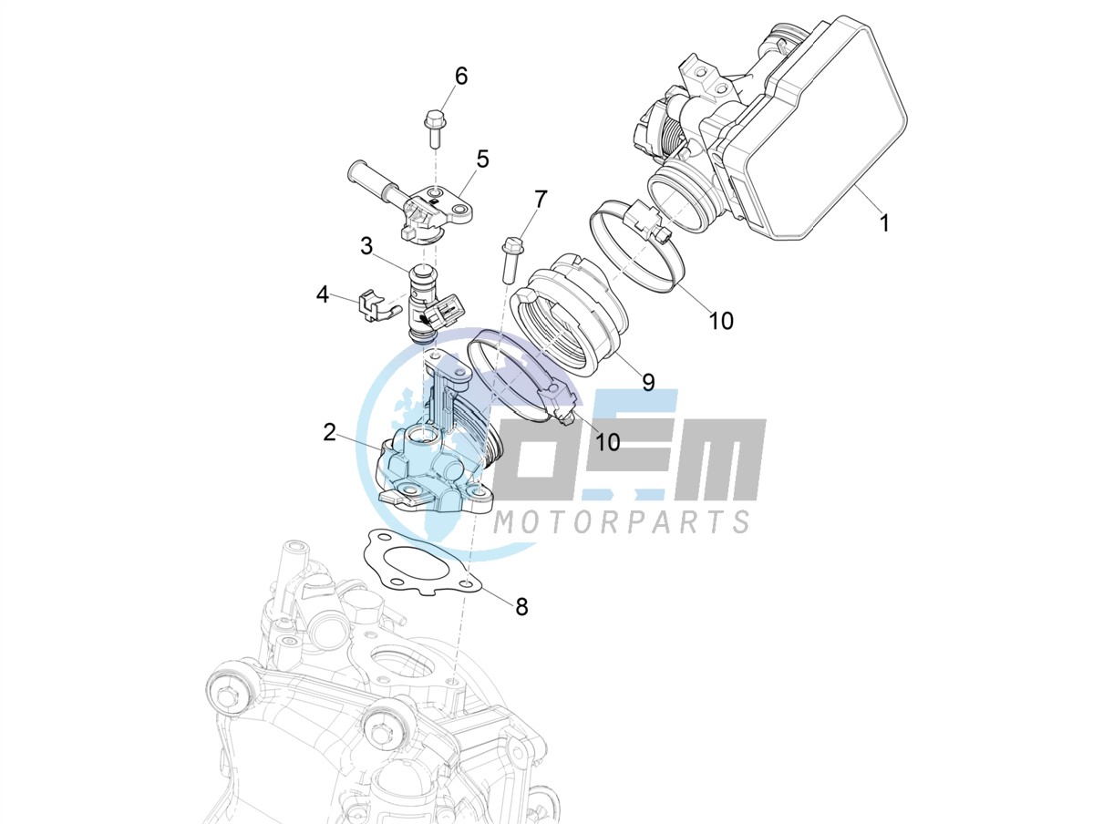 Throttle body - Injector - Induction joint