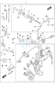 DF 25A drawing Remote Control Parts Tiller Handle w/Power Tilt