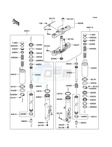 VN1700_VOYAGER_CUSTOM_ABS VN1700KEF GB XX (EU ME A(FRICA) drawing Front Fork