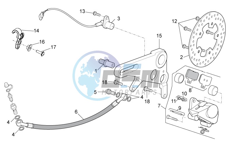 Rear brake caliper