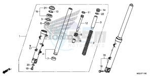 CB500XD CB500X Continue » UK - (E) drawing FRONT FORK