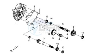 MIO 50 drawing CRANKCASE - DRIVE SHAFT