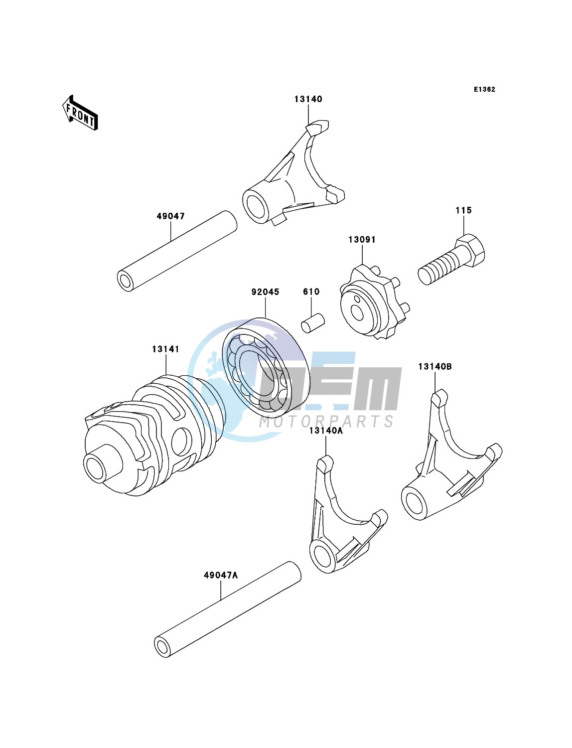 Gear Change Drum/Shift Fork(s)