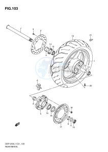 GSF1250 (E21) Bandit drawing REAR WHEEL (GSF1250L1 E21)