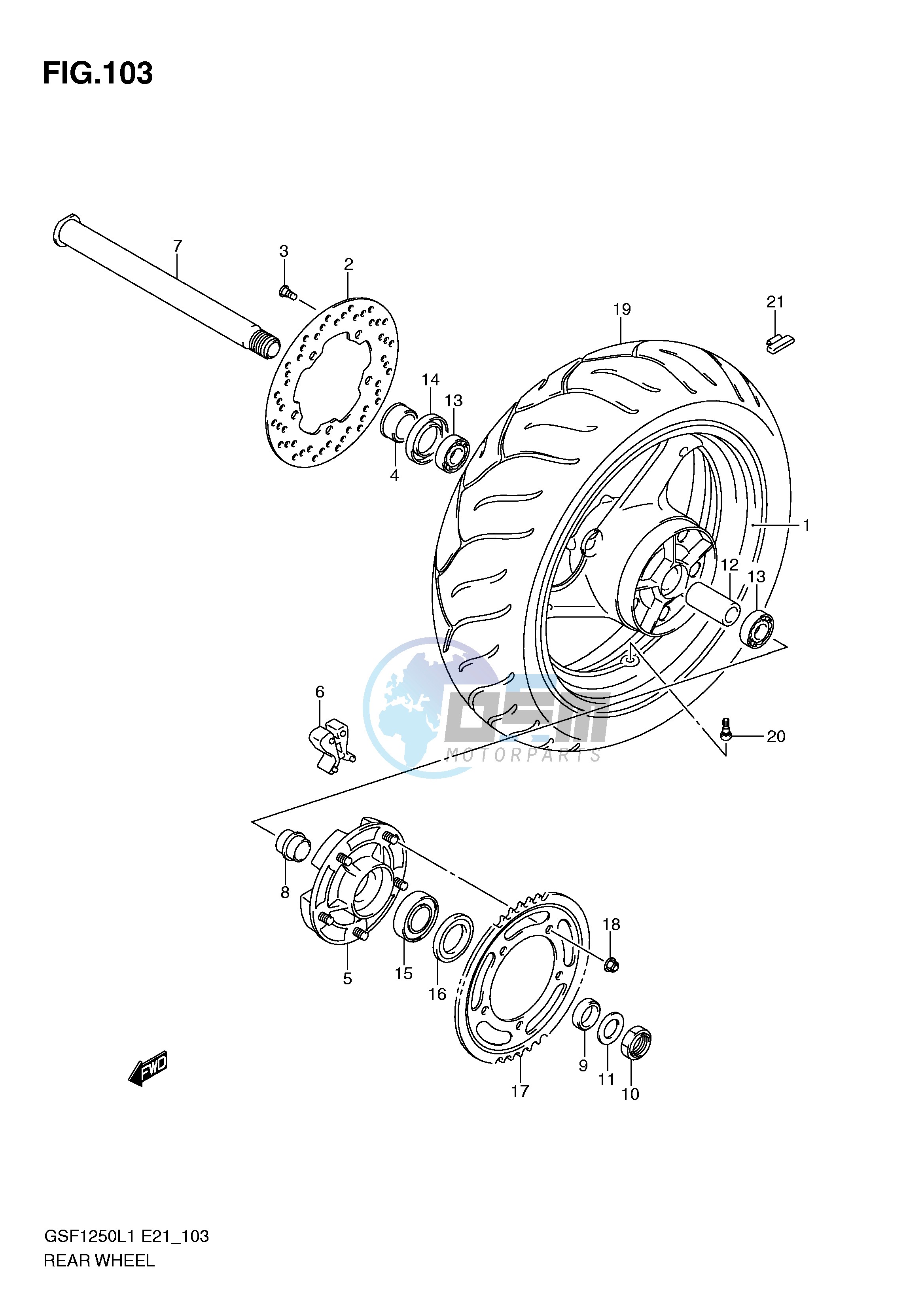 REAR WHEEL (GSF1250L1 E21)