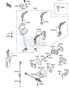 ZX 1000 B [NINJA ZX-10] (B1-B2) [NINJA ZX-10] drawing IGNITION SWITCH_LOCKS_REFLECTORS