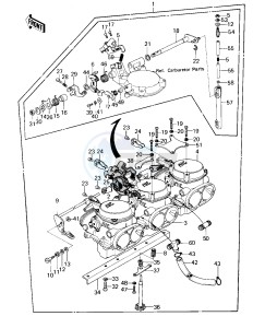 KZ 1300 A (A1-A3) drawing CARBURETOR ASSY