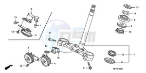 CB1300SA9 France - (F / ABS BCT CMF MME TWO) drawing STEERING STEM