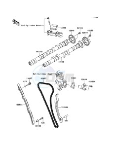 ZZR1400_ABS ZX1400FEFB FR GB XX (EU ME A(FRICA) drawing Camshaft(s)/Tensioner