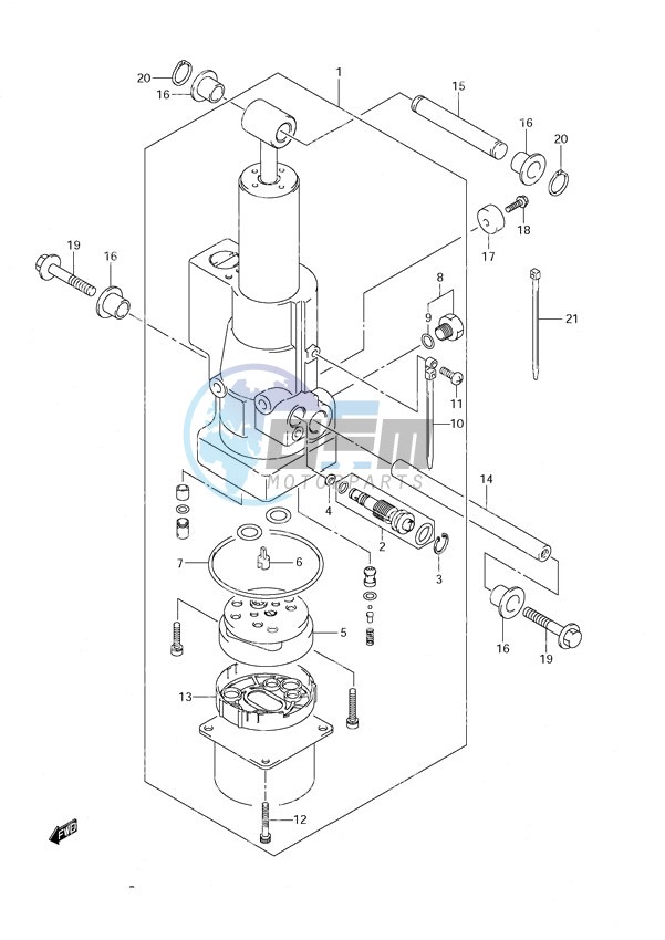 Trim Cylinder - Power Tilt/Tiller Handle