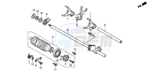 CBR600F4 drawing GEARSHIFT DRUM