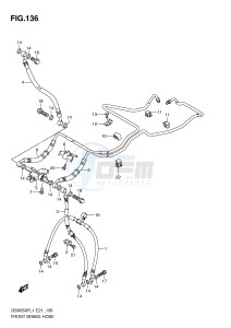 GSX650F (E21) Katana drawing FRONT BRAKE HOSE (GSX650FUAL1 E21)