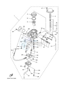 YFM350FWA YFM35FGD GRIZZLY 350 4WD (1NS8 1NS9) drawing CARBURETOR