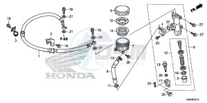 TRX500FA6F TRX500FA ED drawing REAR BRAKE MASTER CYLINDER