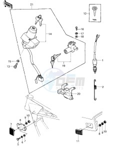 KZ 750 E (E1) drawing IGNITION SWITCH_LOCKS_REFLECTORS -- 80 KZY 50-E1- -