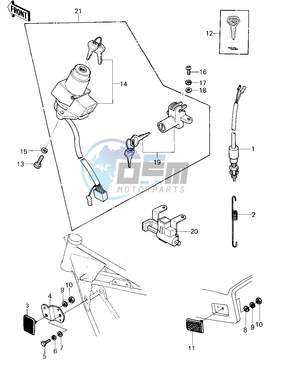 IGNITION SWITCH_LOCKS_REFLECTORS -- 80 KZY 50-E1- -