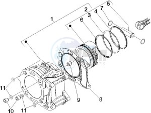 GTS 250 UK drawing Cylinder - piston - wrist pin unit