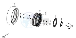 GTS 125I ABS-SNS EURO4 L7 drawing FRONT WHEEL