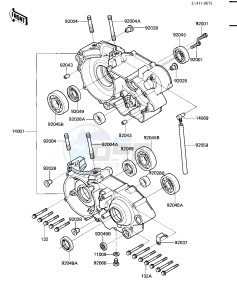 KX 500 A [KX500] (A2) [KX500] drawing CRANKCASE -- 84 A2- -